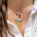 Boulder Opal Asymmetrical Gold Tassel Necklace