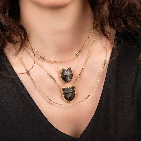 Carved Grizzly Bear Necklace