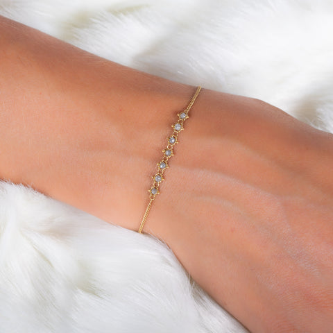 Grey Diamond Row Bracelet in 18k Gold