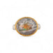 Handmade ring with a mexican opal stone, gold setting and sterling silver band