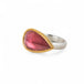 Pink Tourmaline Ring in Sterling Silver and 18k Gold