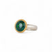 Andamooka Opal ring with gold bezel and sterling silver band