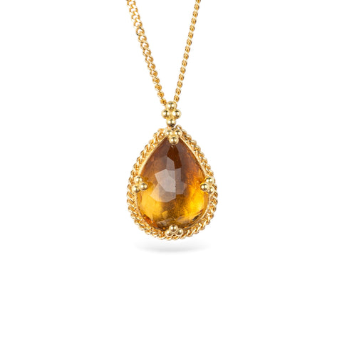 Citrine Teardrop Necklace
