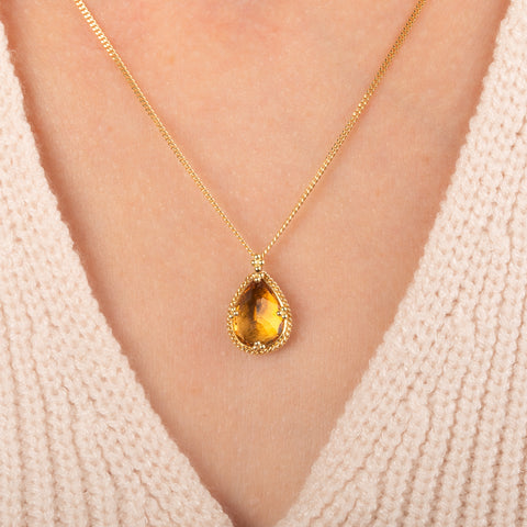 Citrine Teardrop Necklace