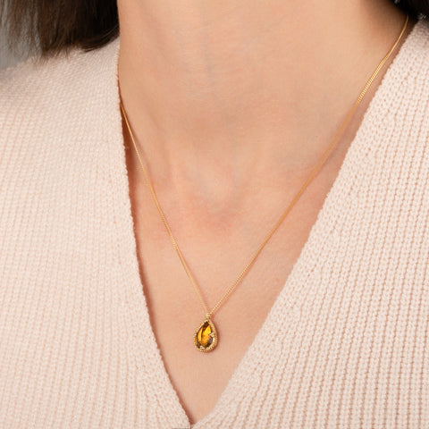 Citrine Teardrop Necklace