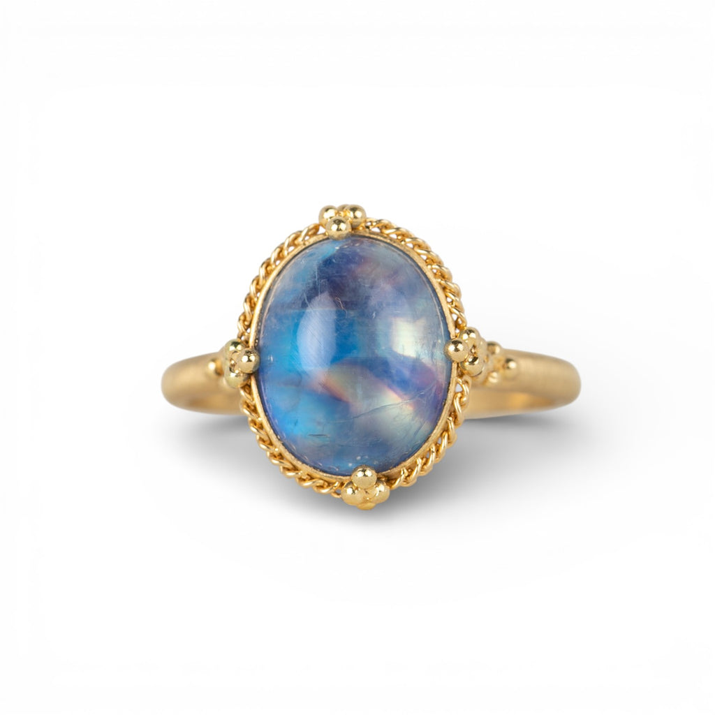 012.【Moon Star】ムーンストーン ロードナイト アマゾナイト リング Moonstone Mirror Ring – Amáli Jewelry