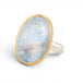 Moonstone Oval Ring in Sterling Silver and 18k Gold