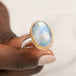 Moonstone Oval Ring in Sterling Silver and 18k Gold