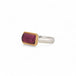 Rectangular Tourmaline Ring in Sterling Silver and 18k Gold