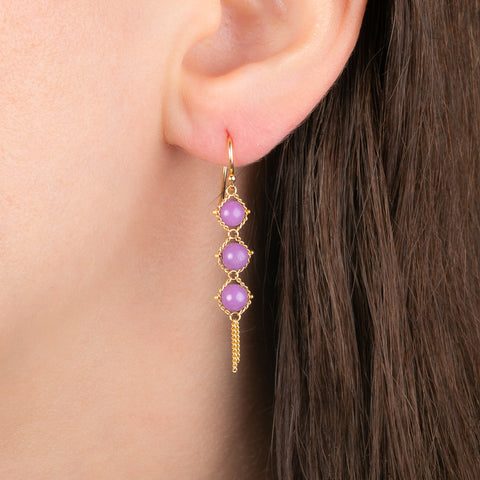 Textile Trio Earrings in Phosphosiderite