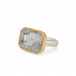 Handmade fine jewelry tourmalated quartz ring in 18k gold and sterling silver