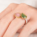 Tourmaline ring featuring green and pink tourmaline and silver band