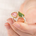 Tourmaline ring featuring green and pink tourmaline and silver band