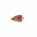 Watermelon tourmaline ring with gold bezel and silver band