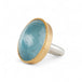 Aquamarine Ring in Sterling Silver and 18k Gold