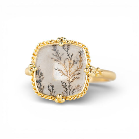 Autumn Fern Dendritic Quartz Ring