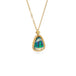 18k gold necklace featuring a boulder opal gemstone against a white background