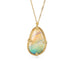 Handcrafted gold necklace featuring a boulder opal gemstone against a white background