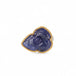 Handmade fine jewelry ring with carved tanzanite stone set in gold and complete with sterling silver band