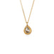 Gold necklace with a natural-colored diamond on a white background