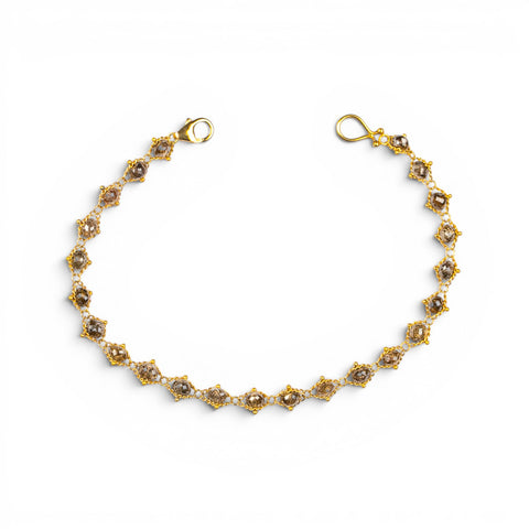 Champagne Diamond Textile Bracelet in 18k Gold