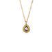 Handmade gold necklace with a natural-colored diamond on a white background