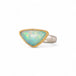 Ethiopian opal ring with gold bezel and sterling silver band