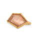 Gold ring with an Oregon sunstone hexagonal stone on a white background