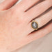 Grey Moonstone Ring in Sterling Silver and 18k Gold