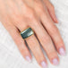 Labradorite Rectangular Ring in Sterling Silver and 18k Gold