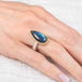 Labradorite Teardrop Ring in Sterling Silver and 18k Gold