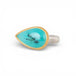 Handmade ring with peruvian opal stone on a white background