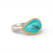 Handmade ring with peruvian opal stone on a white background
