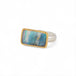 Handmade fine jewelry boulder opal ring with an 18k gold bezel and sterling silver band