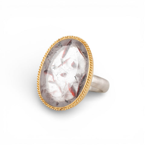 Super 7 Oval Ring in Sterling Silver and 18k Gold