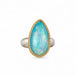 Ethiopian opal ring with 18k gold bezel and sterling silver band