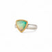 Ethiopian opal ring with 18k gold bezel and sterling silver band