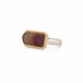 Watermelon tourmaline ring with gold bezel and silver band