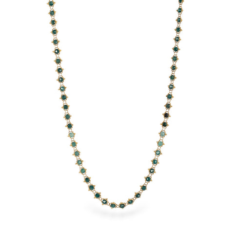 Woven Gradient Grandidierite Necklace in 18k Gold