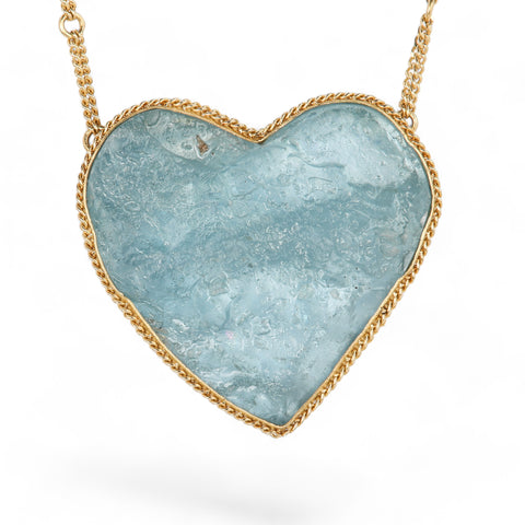 Heart shaped Aquamarine necklace