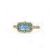 Aquamarine ring on white