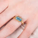 Aquamarine ring on model