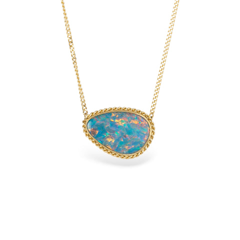 Australian Opal Doublet Radiant Necklace