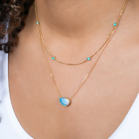 Australian Opal Doublet Radiant Necklace