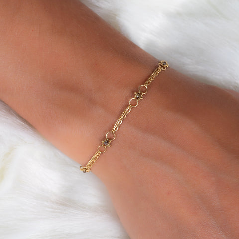 Champagne Diamond Whisper Chain Bracelet in 18k Gold