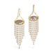 Handcrafted 18k gold earrings featuring one of a kind boulder opal gemstones and gold tassel adornments