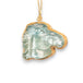 Carved aquamarine horse necklace side view