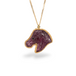 Carved tourmaline horse necklace