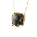 Obsidian Elephant and Gold Necklace