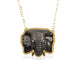 Obsidian Elephant and Gold Necklace